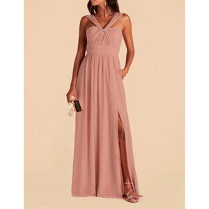 Birdy Grey Grace Convertible Dress Sz Small Womens Pink Chiffon Bridesmaid Prom